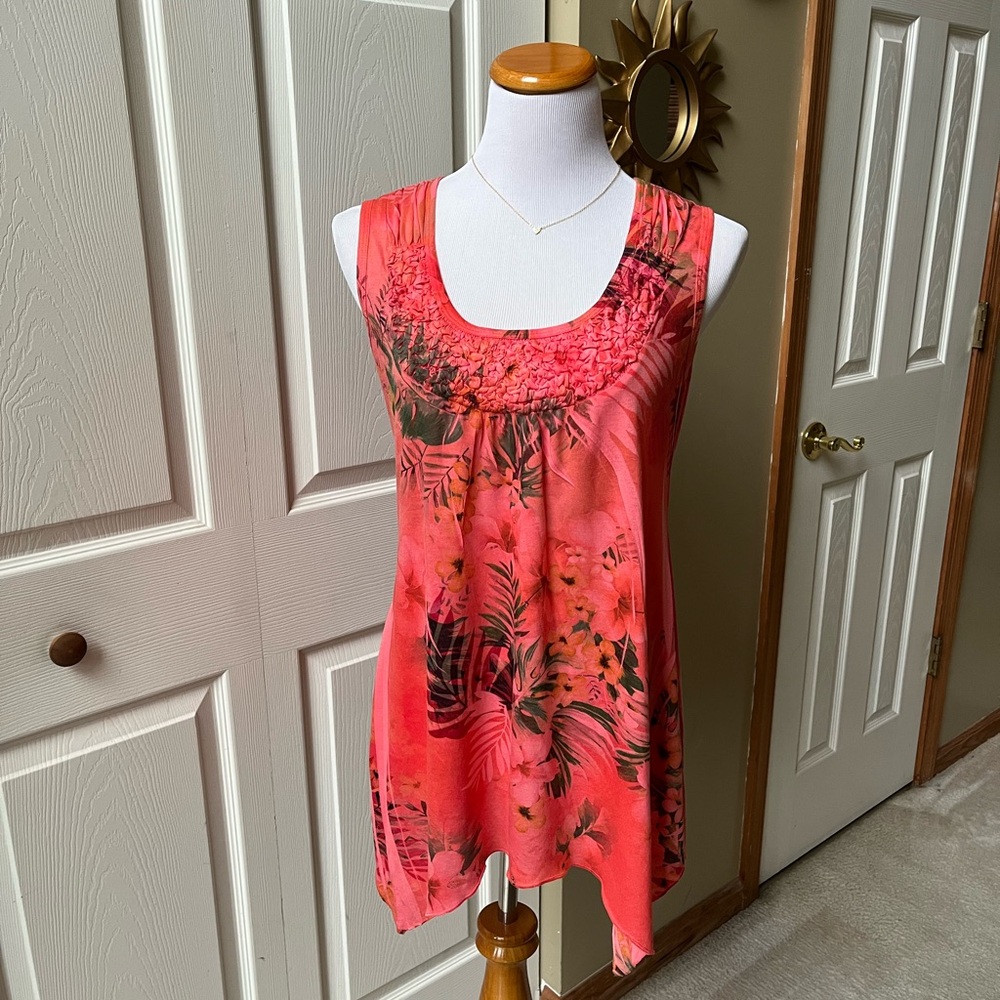 Dress Barn Orange Asymmetrical Tank Top